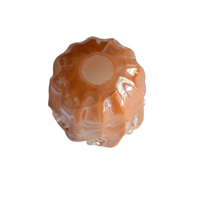 Amber Murano Amber Glass Decorative Bowl For Sale - Image 8 of 9