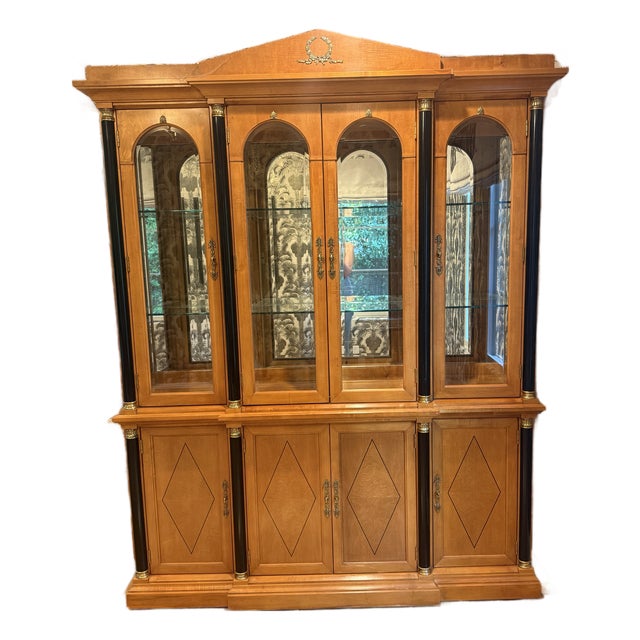 Thomasville Grand Classics Biedermeier Breakfront China Cabinet For Sale