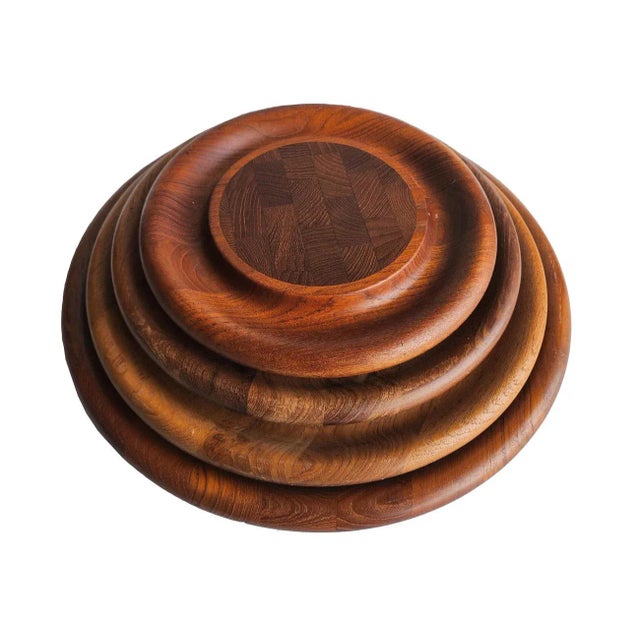 Mid 20th Century 1960s Jens Quistgaard Dansk Staved and Lathed Teak Wood Charcuterie, Cheese and Carving Boards, Set of 4 For Sale - Image 5 of 10