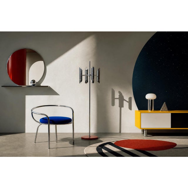 Mid-Century Italian Modern Space Age Chrome Floor Lamp, 1960s For Sale - Image 12 of 15