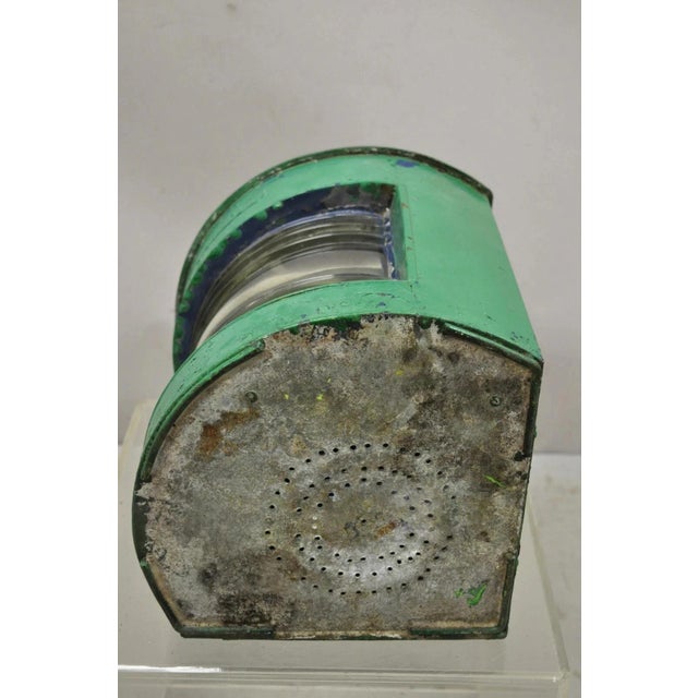 Antique Eli Griffith & Sons Green Marine Masthead Ship Lantern Light Fixture For Sale - Image 11 of 12