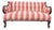 Camelback Settee With Red Plaid Upholstery For Sale