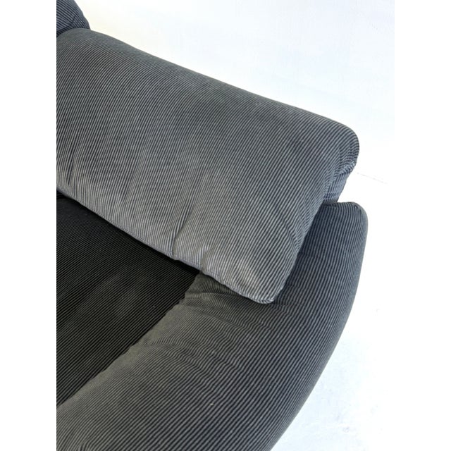 Maralunga 2-Seater Black-Grey Sofa by Vico Magistretti for Cassina, 1970s For Sale - Image 12 of 14