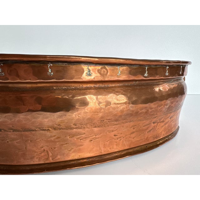Rustic European Antique Hammered Copper Jardiniere For Sale - Image 3 of 7