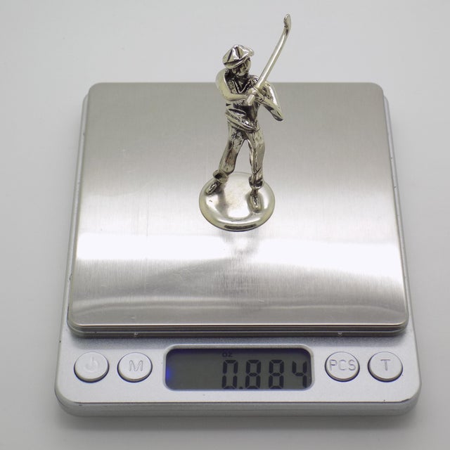 Vintage Italian Silver Golf Player Figurine, 1980s For Sale - Image 9 of 11