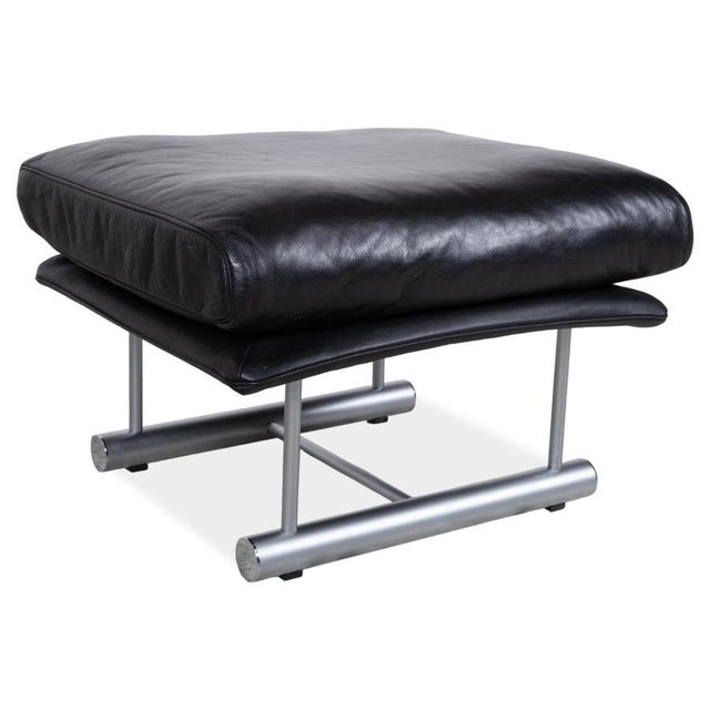 Set of Metal and Leather 6500 Armchair and Ottoman from Rolf Benz For Sale - Image 4 of 18