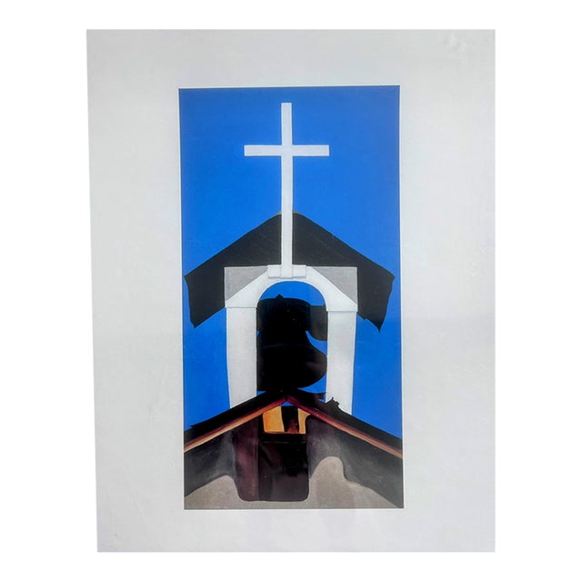 Vintage Print of Georgia O’Keeffe “Bell, Cross, Ranchos Church, New Mexico” 1930 For Sale