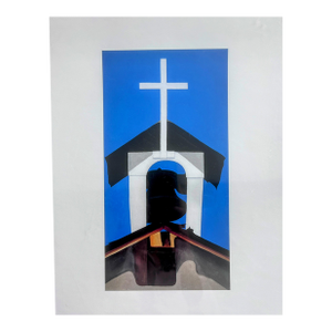 Vintage Print of Georgia O’Keeffe “Bell, Cross, Ranchos Church, New Mexico” 1930