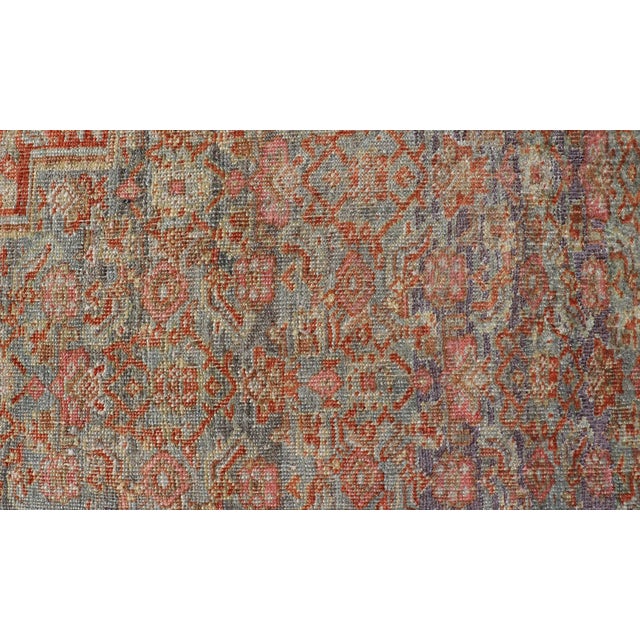 Antique Persian Bidjar Rug in Herati Design With Medallion in Soft Muted Colors For Sale - Image 12 of 15
