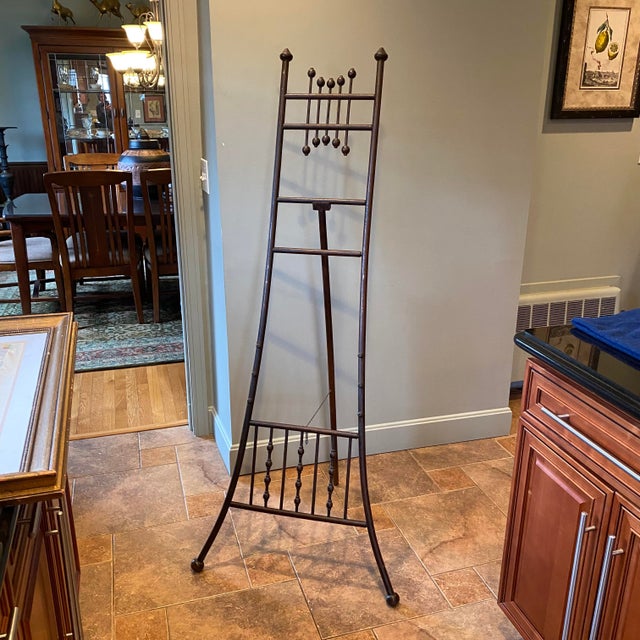 Brown Antique Oak Wood Stick and Ball Parlor Easel For Sale - Image 8 of 17