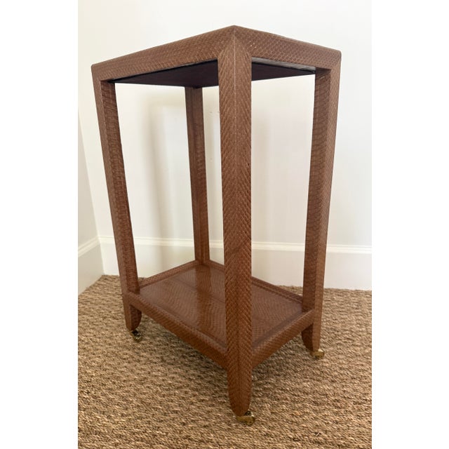 Contemporary Karl Springer Snakeskin Telephone Table For Sale - Image 3 of 12