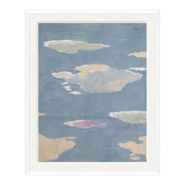 Clouds Art Print in White Frame with Mat by Paule Marrot For Sale