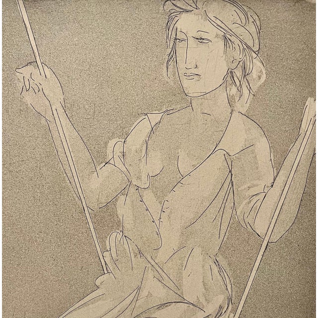 Giacomo Manzú, Italian Monochrome Woman on Swing Giacomo Manzù, c. 20th century For Sale - Image 4 of 6