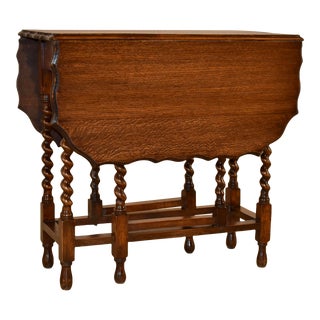 English Oak Gateleg Table, Circa 1900 For Sale