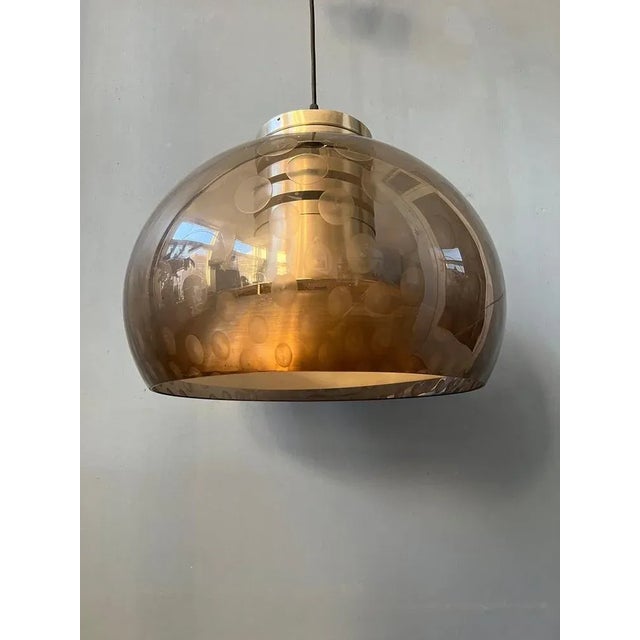 Silver Space Age Mushroom Pendant Lamp by Herda, 1970s For Sale - Image 8 of 11