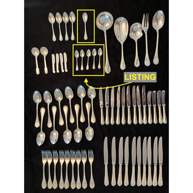 Metal Christofle Marly Silverplate Demitasse Spoons and 1 Sugar Spoon- 6 Pieces For Sale - Image 7 of 8