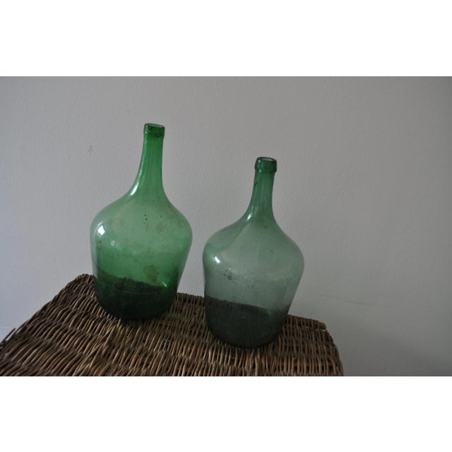 Hungarian Green Wine Bottles, 1960s, Set of 2 For Sale - Image 3 of 5