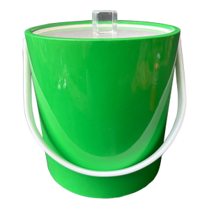 Mid 20th Century Mid Century Modern Lime Green Vinyl & Lucite Ice Bucket