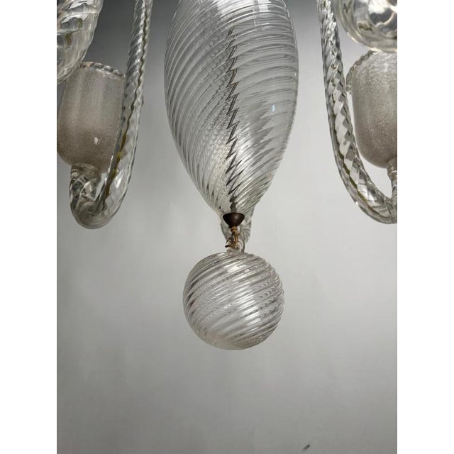 Large Five-Arm Murano Glass Chandelier by Ercole Barovier, Italy, 1950s For Sale - Image 9 of 17