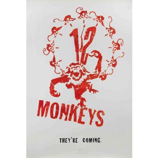 12 Monkeys Movie Poster, Stencil-Style, USA, 1990s, Rolled For Sale