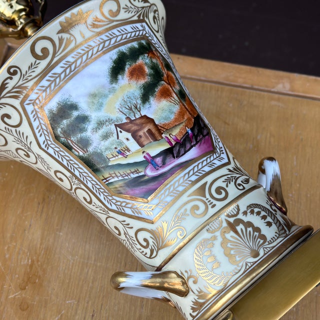 Vintage Chelsea House Hand Painted Ceramic & Brass Table Lamp For Sale - Image 12 of 12