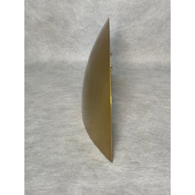 Metal Semi-Circular Brass Wall Sconce,1970s For Sale - Image 7 of 8
