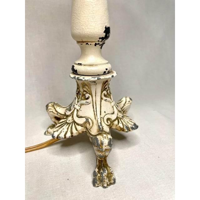 Cream French Country Small Cream Table Lamp For Sale - Image 8 of 12