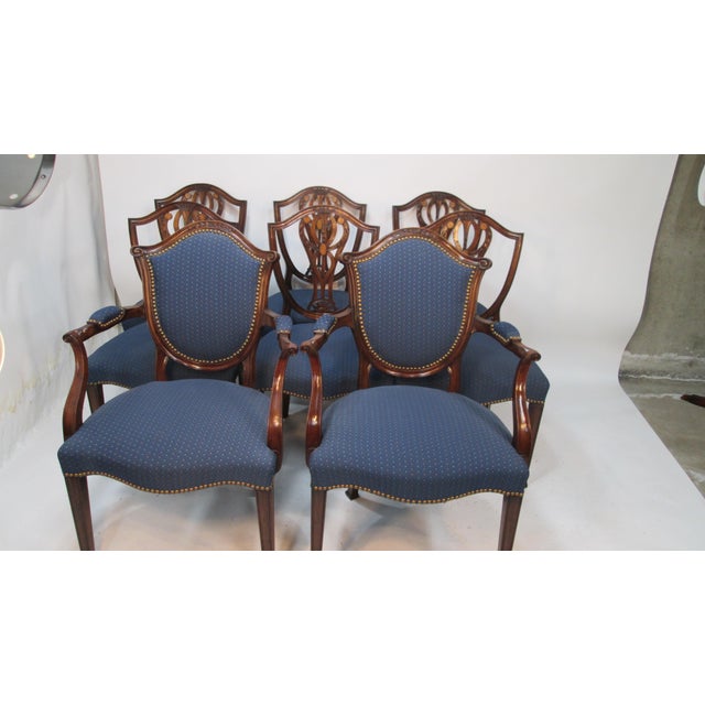 Old Colony Furniture 1940s Set of 8 Dining Chairs Attributed to Old Colony of Boston Ma For Sale - Image 4 of 13