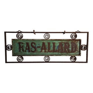 Antique French Double-Sided Shop Sign in Iron Frame, 1890s For Sale