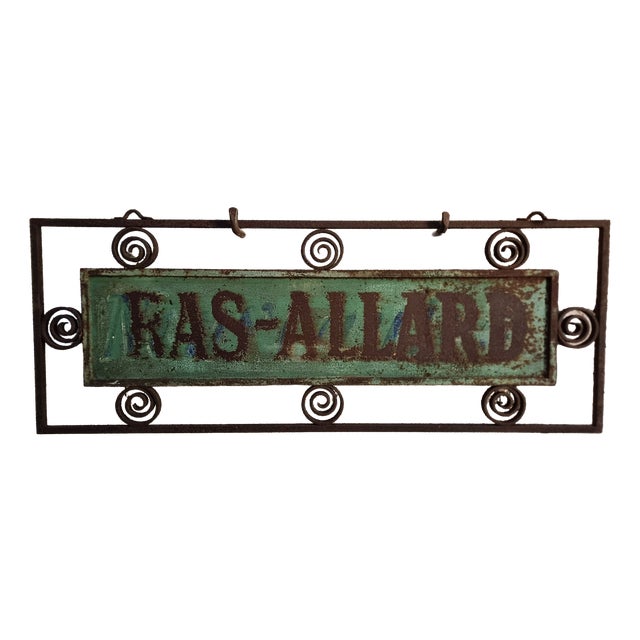 Antique French Double-Sided Shop Sign in Iron Frame, 1890s For Sale