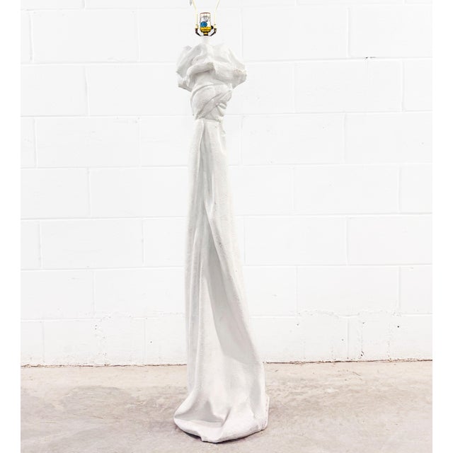 1970s Vintage John Dickinson Style Draped Plaster Floor Lamp For Sale - Image 5 of 9