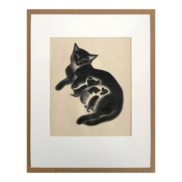 Vintage Clare Turlay Newberry Cat Kitten Print in 14x18 Mat, "April's Kittens" For Sale