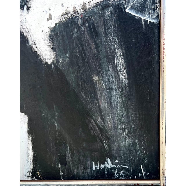 Budd Hopkins, Large Budd Hopkins Modernist Hard Edged Abstract Expressionist Oil Painting 1965 For Sale - Image 10 of 18