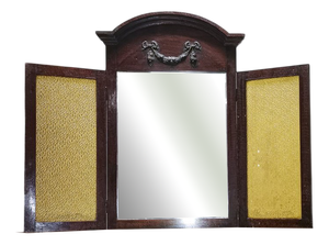 Italian Art Nouveau Style Mirror with Glass Doors