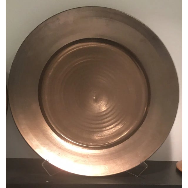 Contemporary Gary McCloy Metallic Glaze Ceramic Bowl/Plate With Stand For Sale - Image 3 of 4