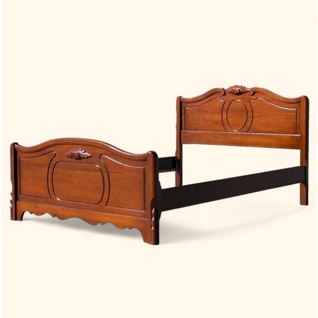 Brown Antique Abernathy Walnut Full-Size Bed Frame in Victorian Style For Sale - Image 8 of 11