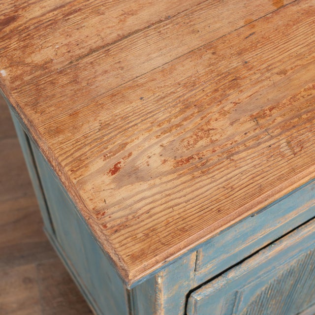 Early 19th Century Original Blue Painted Swedish Pine Sideboard For Sale - Image 12 of 14
