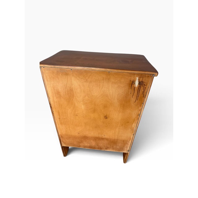 Refinished Cushman Colonial Creations Nightstand/Russet Maple Bedside Table | Vintage Open Shelf Farmhouse 2-Drawer End Table For Sale - Image 10 of 11