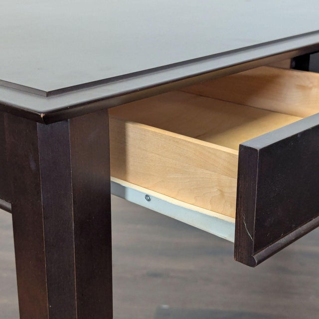 Wood Baronet Dark Wood Desk With Two Drawers For Sale - Image 7 of 10