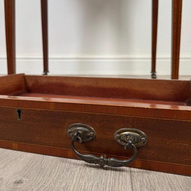Antique English Cross-Banded Mahogany Writing Table, 1800s For Sale - Image 11 of 13