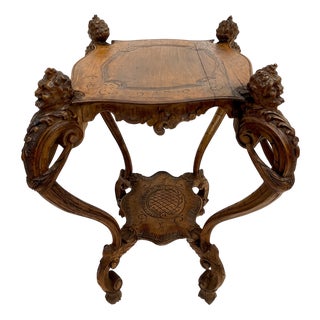 Antique French Baroque Center Table with Sculpted Mascarons, 1750 For Sale