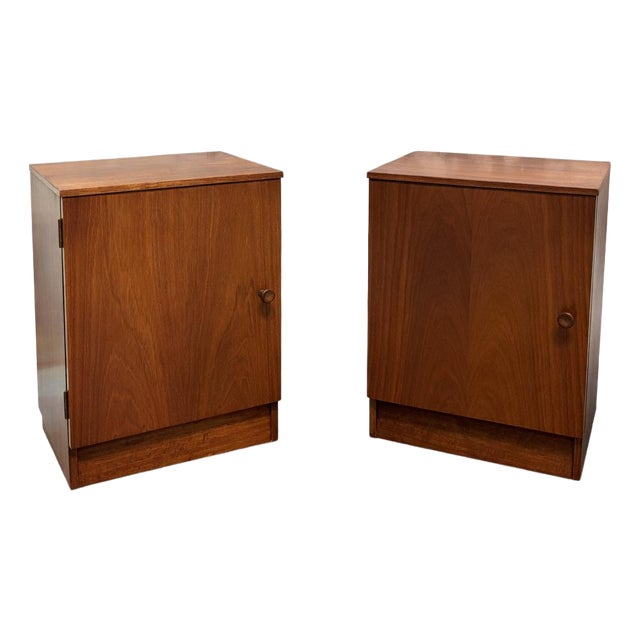 Mid-Century Scandinavian Style Teak Bedside Cabinets, 1960s, Set of 2 For Sale