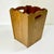 1970s Vintage Folk Art Boho Chic Walnut Wood Wastebasket For Sale - Image 4 of 10