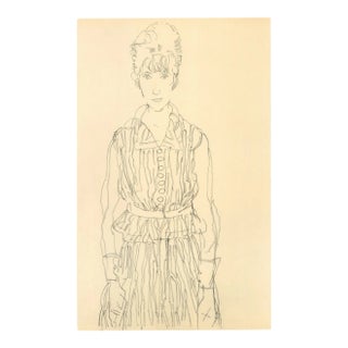 1960s Schiele Lithograph 49 Portrait of Edith Schiele Reproduction For Sale