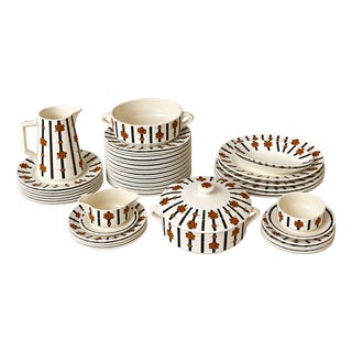Vintage Art Deco Dinner Service, 1930, Set of 59 For Sale
