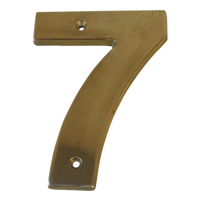Vintage Brass 5” Number Seven House Number For Sale