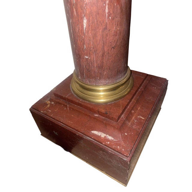 Red 19th Century French Rouge Griotte Marble & Ormolu Pedestal Column For Sale - Image 8 of 8