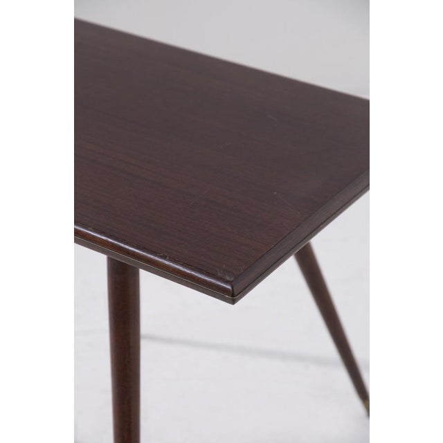 Vintage Italian Coffee Table with Brass Feet, 1950 For Sale - Image 4 of 9