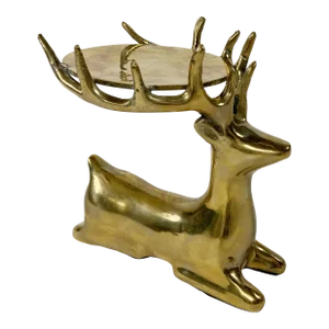 Vintage Brass Stag Deer Candle Holder