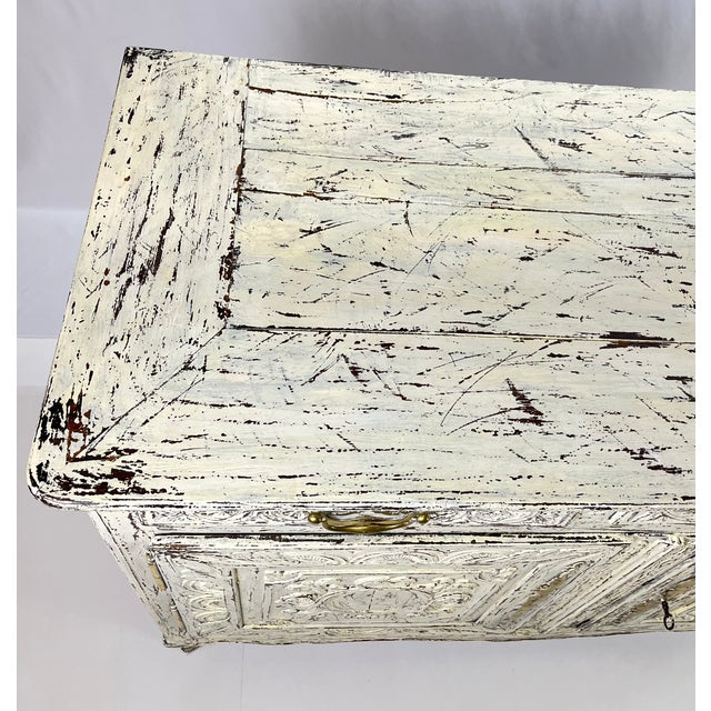 Period French Provincial Louis XV White Washed Credenza or Sideboard For Sale - Image 11 of 18